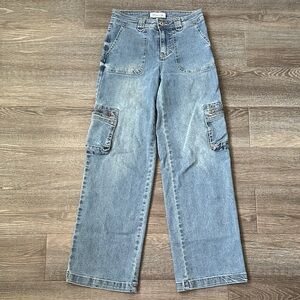 Regeneration by celebrity Pink wide leg cargo jeans